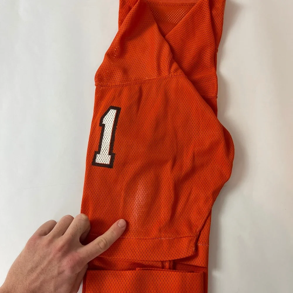 Vintage 80s Champion Football Jersey Mens M Orange Blank #31 USA Made Mesh